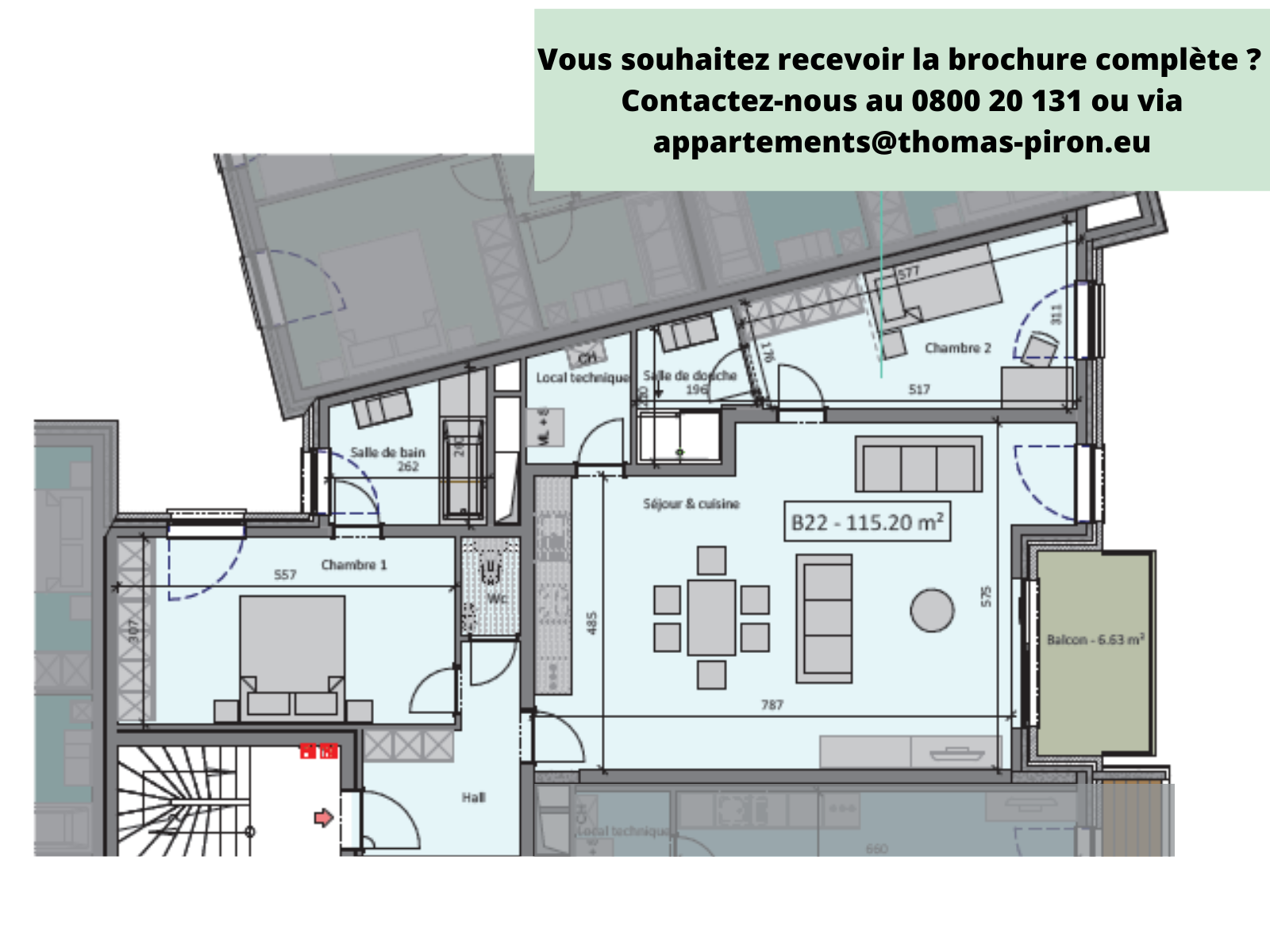 Appartement à vendre à Tertre 7333 225000.00€ 2 chambres 115.00m² - annonce 112468