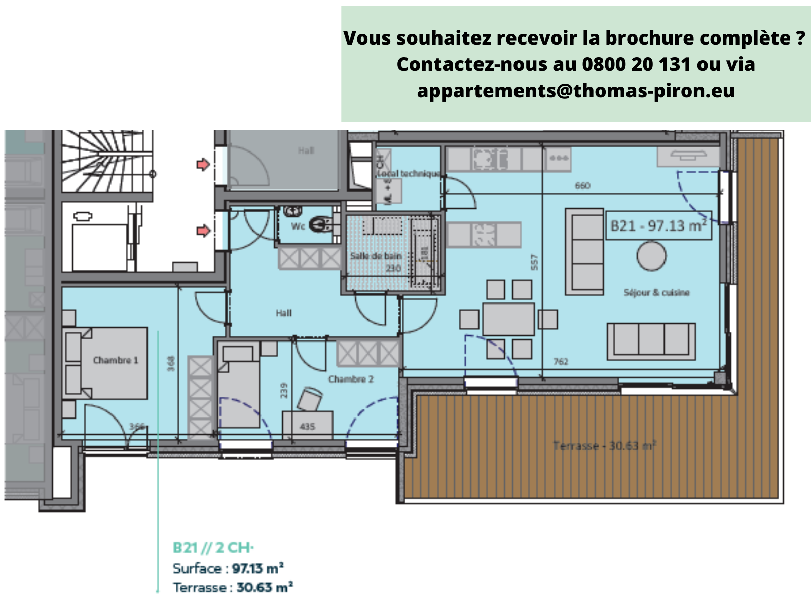 Appartement à vendre à Tertre 7333 245000.00€ 2 chambres 97.00m² - annonce 112471