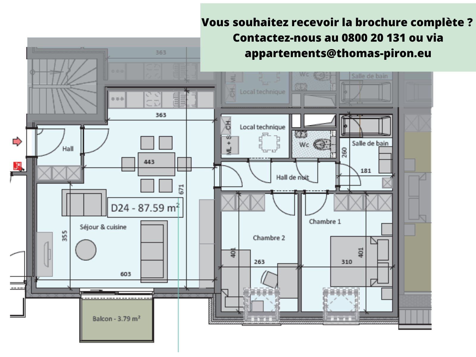 Appartement à vendre à Tertre 7333 198000.00€ 2 chambres 87.00m² - annonce 112488