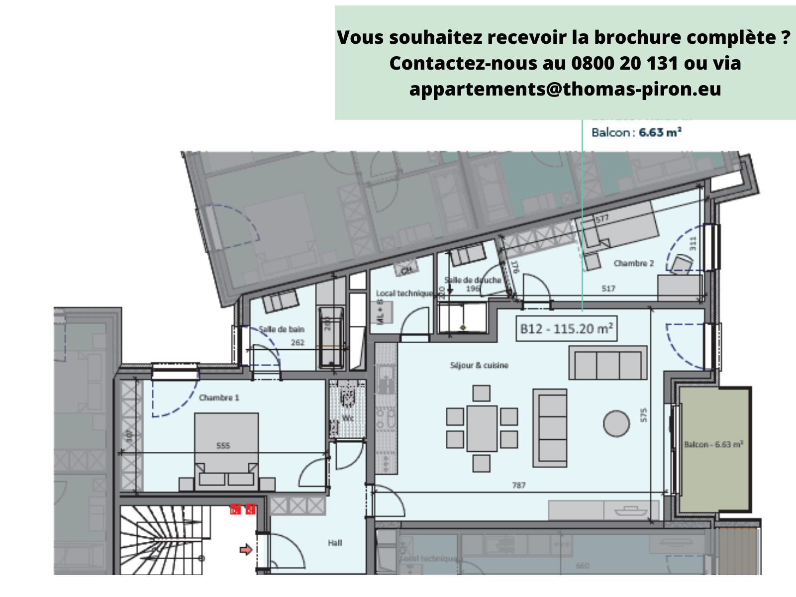 Appartement à vendre à Tertre 7333 239000.00€ 2 chambres 115.00m² - annonce 112466