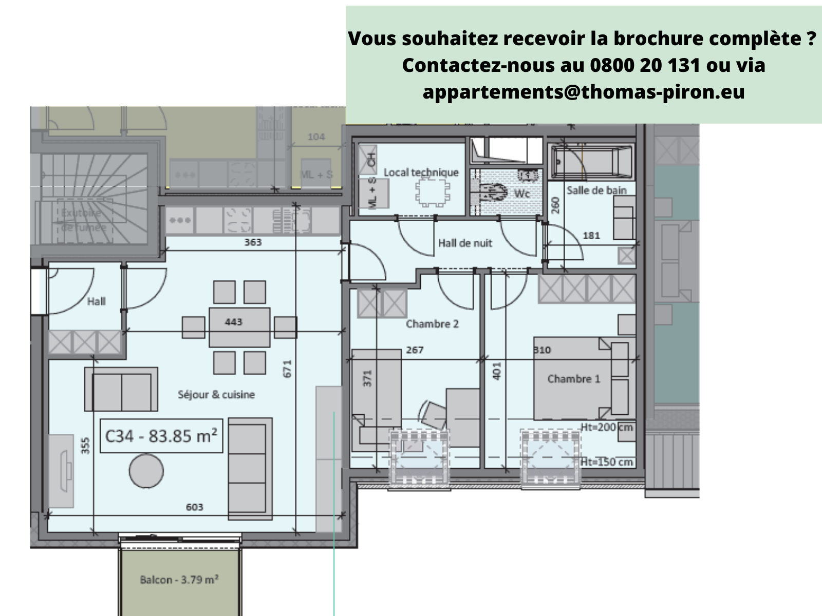 Appartement à vendre à Tertre 7333 197000.00€ 2 chambres 84.00m² - annonce 112489