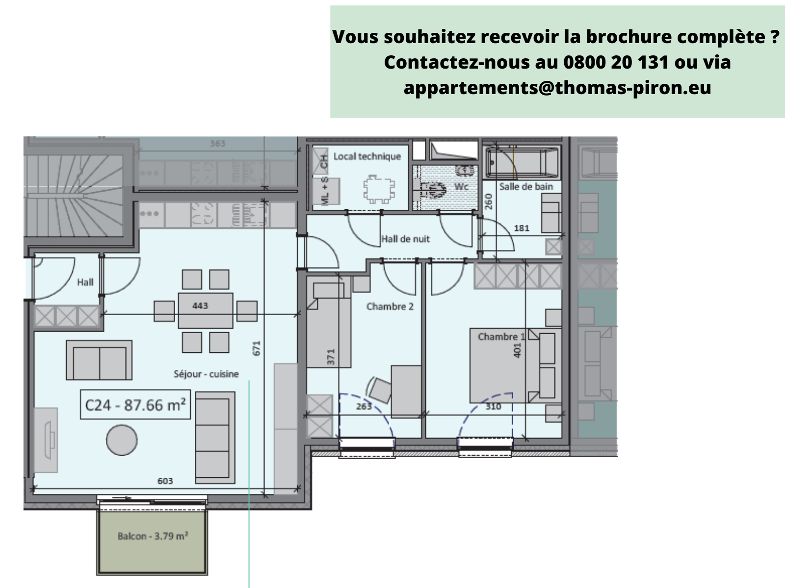 Appartement à vendre à Tertre 7333 196000.00€ 2 chambres 88.00m² - annonce 112469