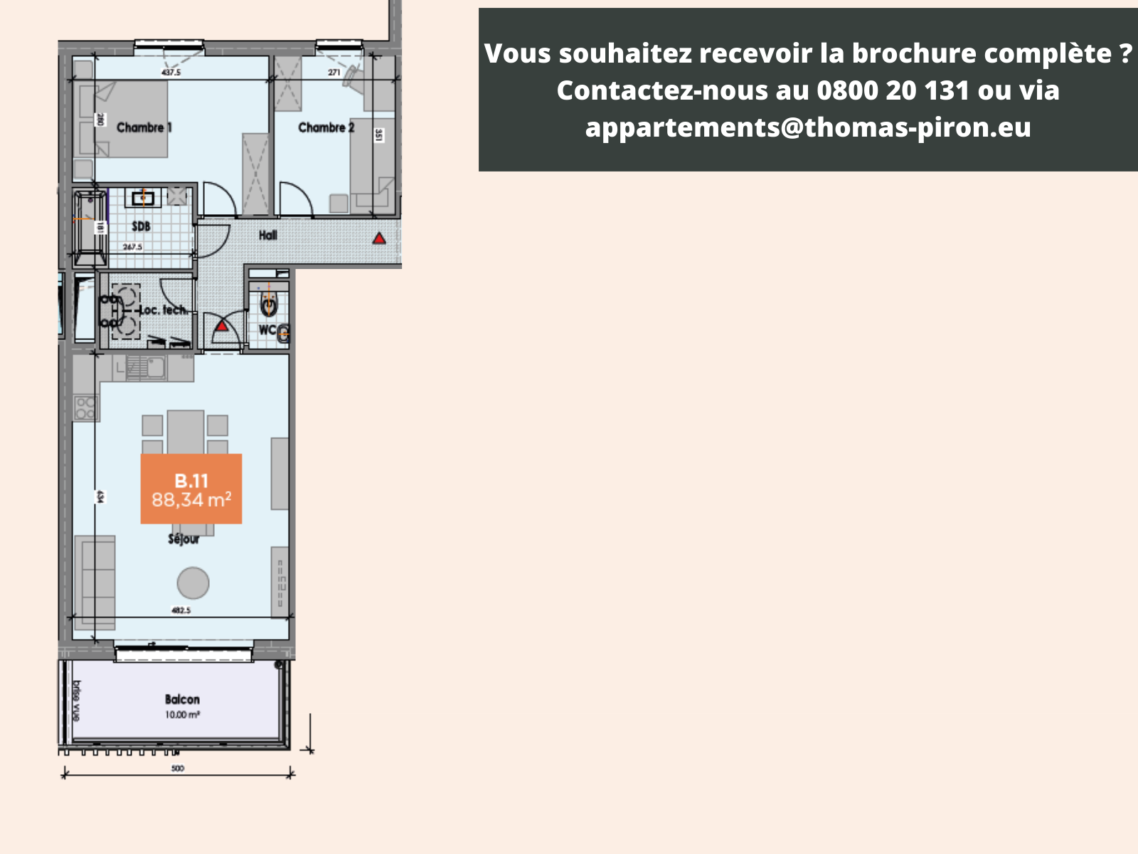 Appartement à vendre à Mons 7000 255000.00€ 2 chambres 88.00m² - annonce 110314