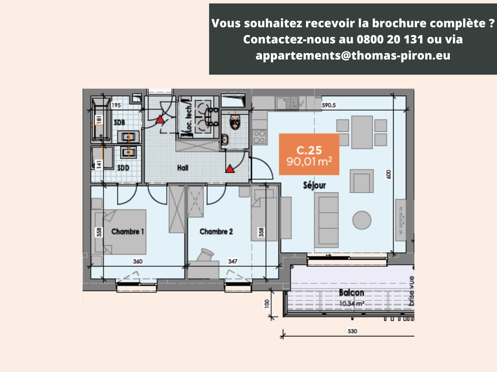 Appartement à vendre à Mons 7000 280000.00€ 2 chambres 90.00m² - annonce 110505