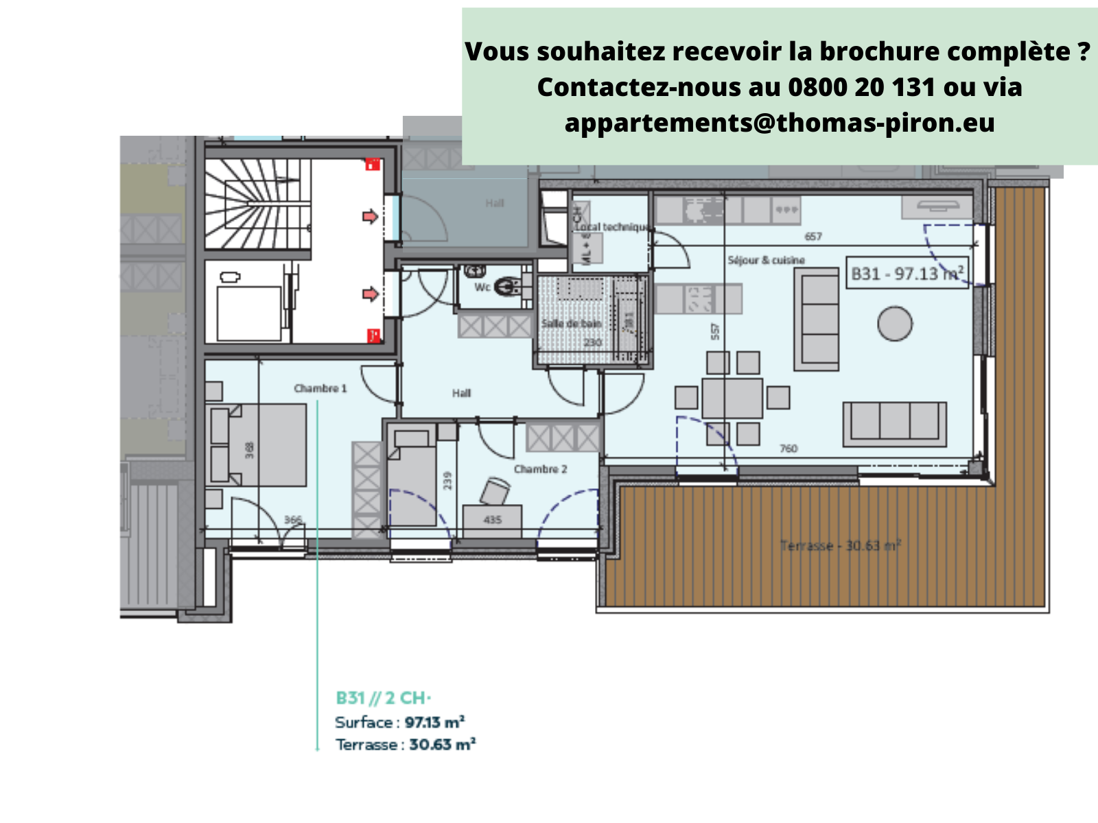 Appartement à vendre à Tertre 7333 245000.00€ 2 chambres 97.00m² - annonce 112467